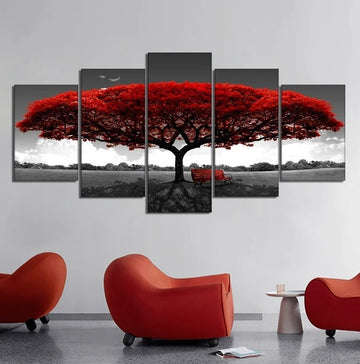 5Pcs Canvas Print Paintings Landscape Pictures Wall Art