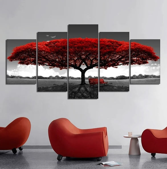 5Pcs Canvas Print Paintings Landscape Pictures Wall Art